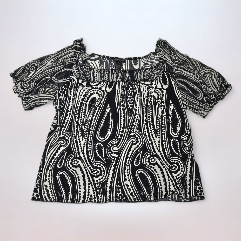 Lane Bryant Monochrome Pattern Blouse